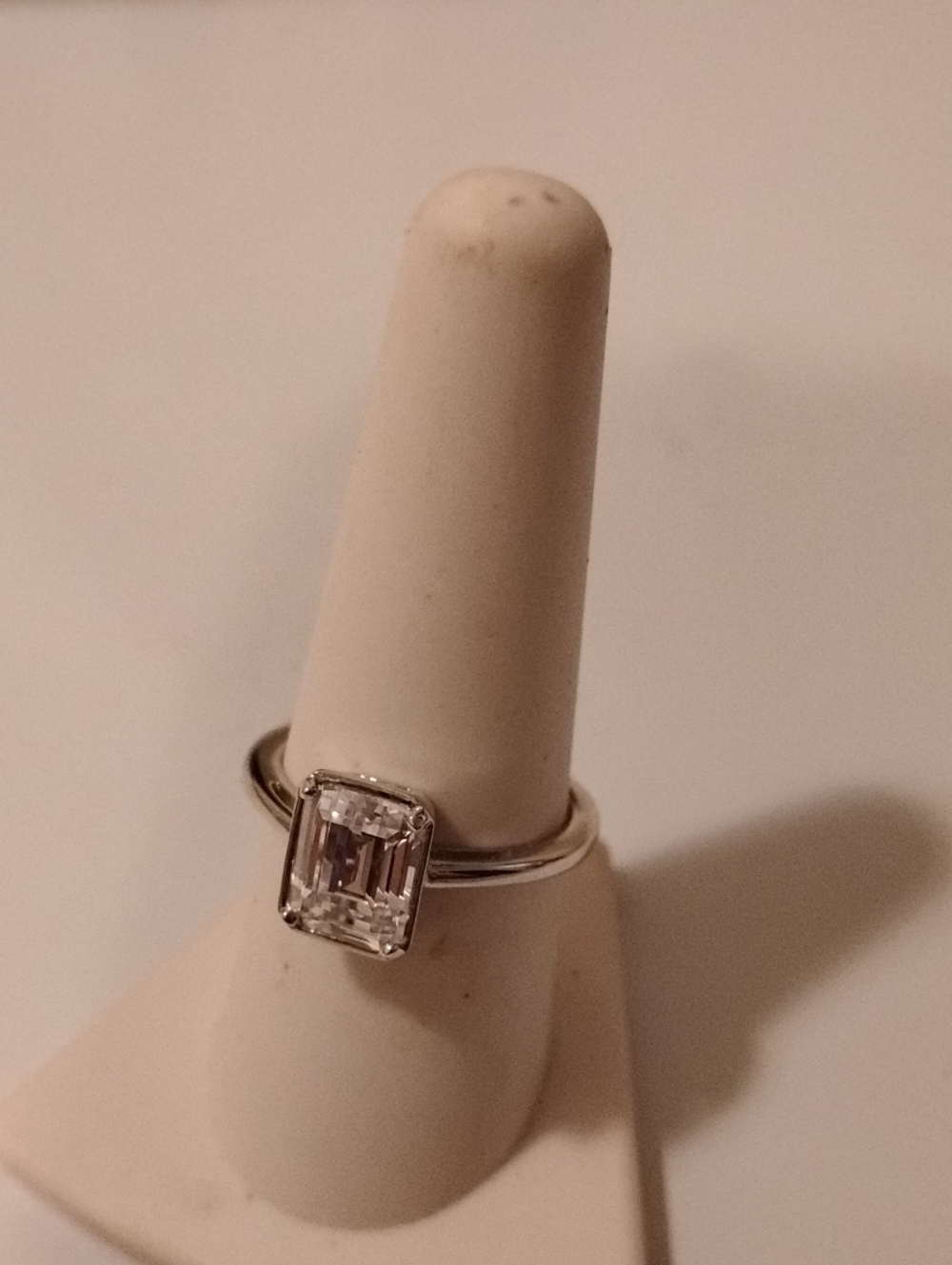 Radiance by Absolute Classic Emerald-Cut Solitaire Ring Size 8-1/4